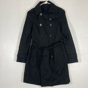 Martin + Osa Belted Double Breasted Trench Raincoat Black Size S Pockets